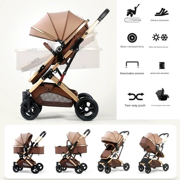 Wholesale China Factory Luxury Newborn Pushchair Travel Baby Carriage Foldable Baby Stroller Pram 3 in 1 With Car Seat