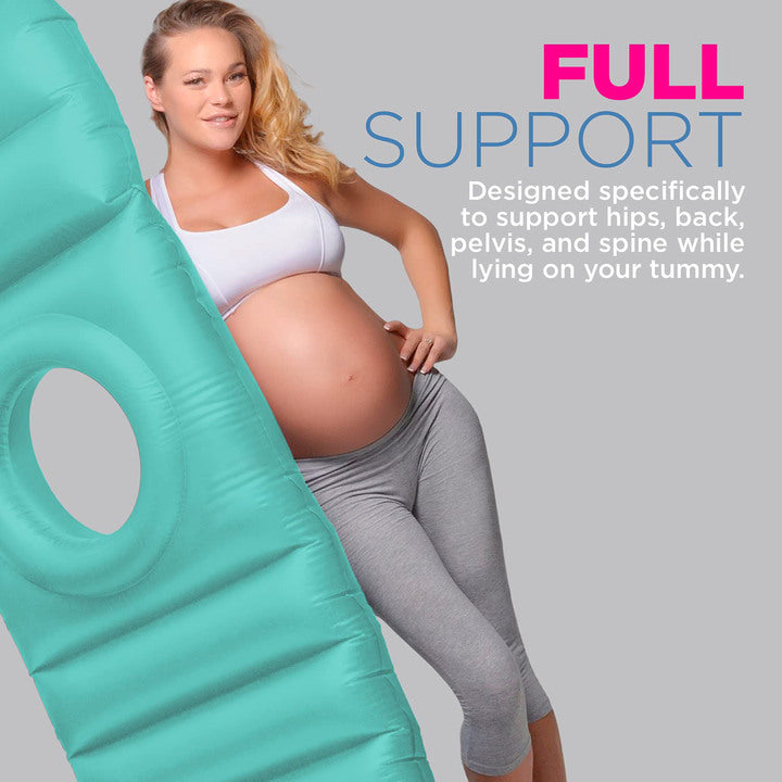 Inflatable Air Mattress with Pillow, Pregnancy Bed + Maternity Raft Float with a Hole to Lie on Your Stomach During Pregnancy