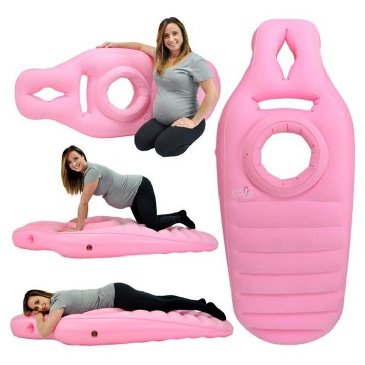 Comfortable PVC Inflatable O-Shape Sleeping Pillow and Mat Bump-Resistant Water Mattress for Pregnant Women