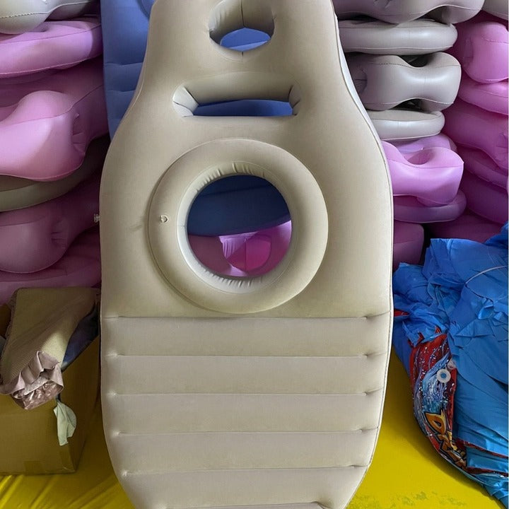 Comfortable PVC Inflatable O-Shape Sleeping Pillow and Mat Bump-Resistant Water Mattress for Pregnant Women
