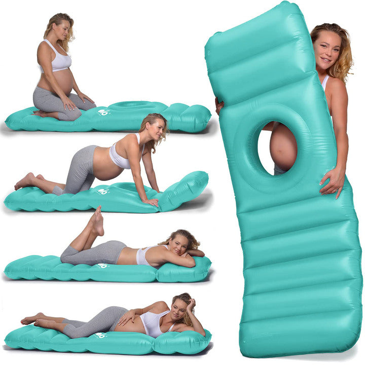 Inflatable Air Mattress with Pillow, Pregnancy Bed + Maternity Raft Float with a Hole to Lie on Your Stomach During Pregnancy