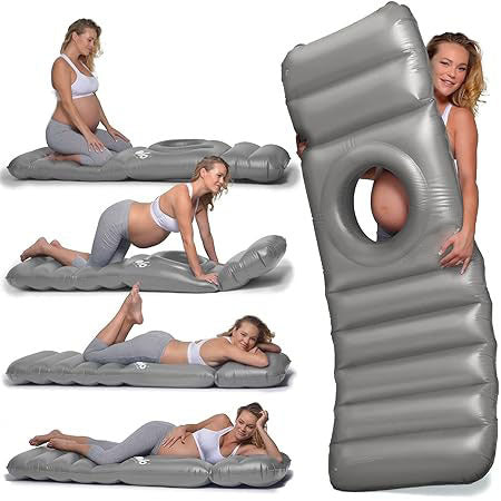 Inflatable Air Mattress with Pillow, Pregnancy Bed + Maternity Raft Float with a Hole to Lie on Your Stomach During Pregnancy
