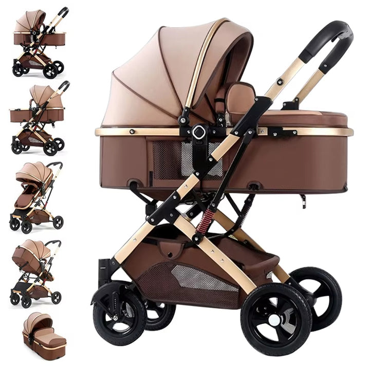 Wholesale China Factory Luxury Newborn Pushchair Travel Baby Carriage Foldable Baby Stroller Pram 3 in 1 With Car Seat