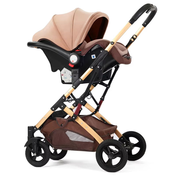 Wholesale China Factory Luxury Newborn Pushchair Travel Baby Carriage Foldable Baby Stroller Pram 3 in 1 With Car Seat
