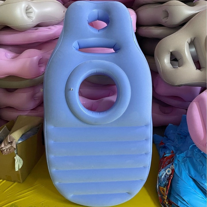 Comfortable PVC Inflatable O-Shape Sleeping Pillow and Mat Bump-Resistant Water Mattress for Pregnant Women
