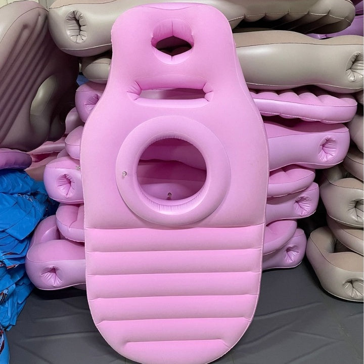 Comfortable PVC Inflatable O-Shape Sleeping Pillow and Mat Bump-Resistant Water Mattress for Pregnant Women