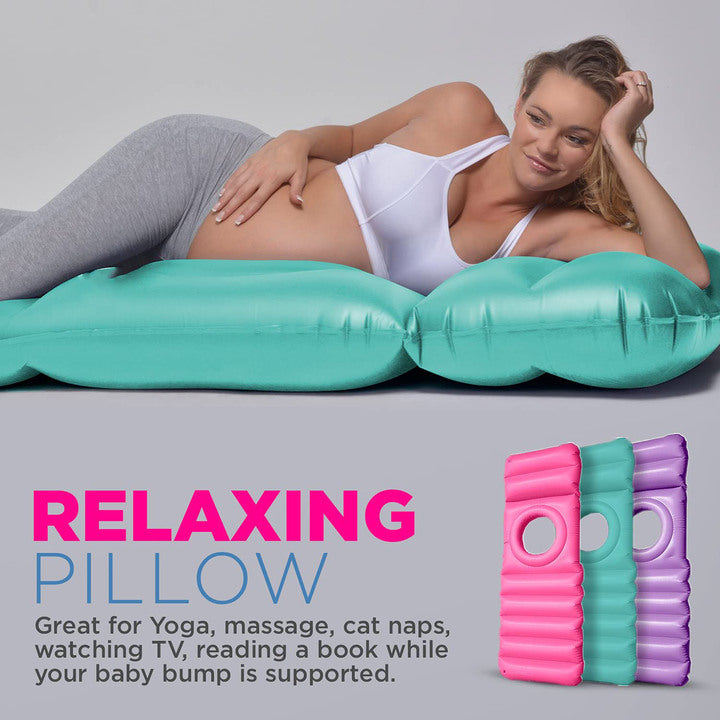 Inflatable Air Mattress with Pillow, Pregnancy Bed + Maternity Raft Float with a Hole to Lie on Your Stomach During Pregnancy