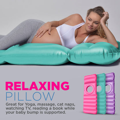 Inflatable Air Mattress with Pillow, Pregnancy Bed + Maternity Raft Float with a Hole to Lie on Your Stomach During Pregnancy