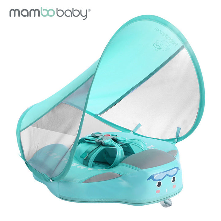 Hot Sale Not Inflatable Swim Trainer Air Free Mambobaby Baby Floating Toys with Canopy for Pool Swimming Water Fun