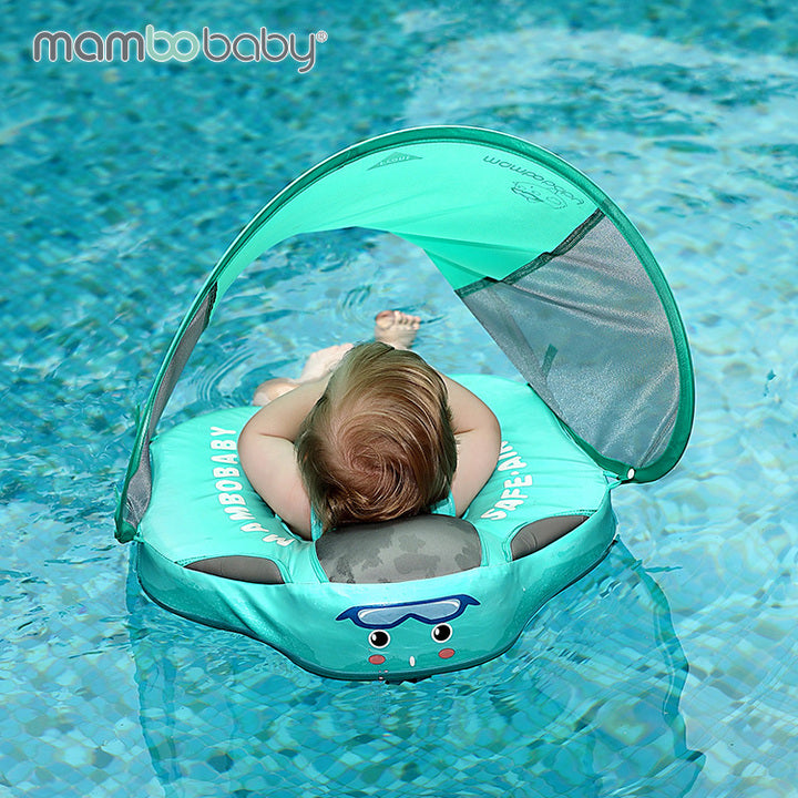 Hot Sale Not Inflatable Swim Trainer Air Free Mambobaby Baby Floating Toys with Canopy for Pool Swimming Water Fun